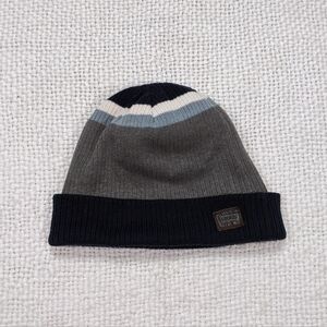 Retro Levi's Reversible Contrast Blue and Grey Knit Beanie Hat Unisex One Size‎